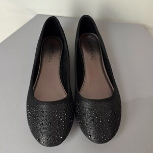 Hotcakes girls black ballet flats dress shoes size 4